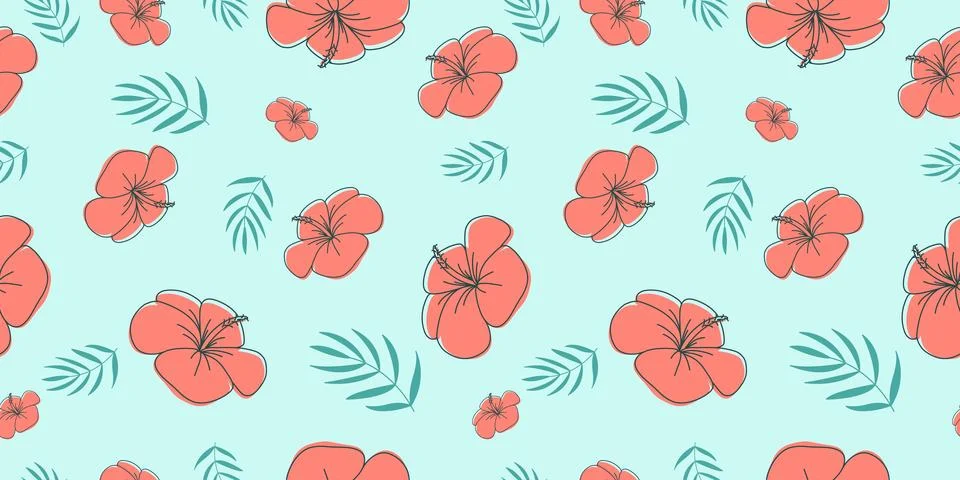 Seamless pattern with summer elements on blue background Stockillustratie