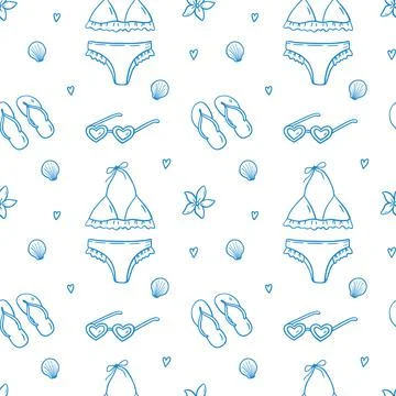 Seamless pattern with summer holiday elements Illustrazione stock