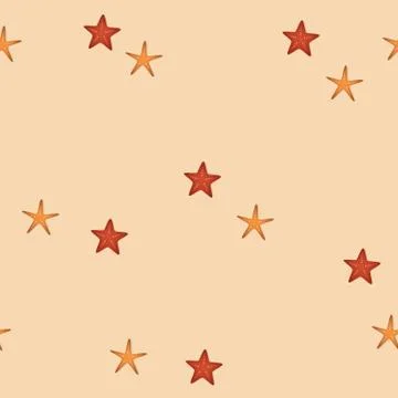 Seamless pattern summer holidays design with starfish Stock Illustration