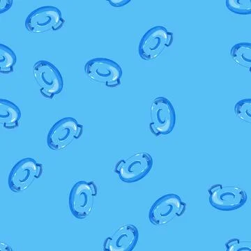 Seamless pattern summer inflatable ring cartoon vector Illustrazione stock