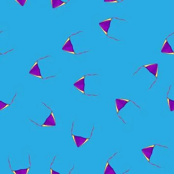 Seamless pattern summer kite sky cartoon vector 스톡 일러스트