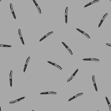Seamless pattern summer knife camping cartoon vector Stock Illustration