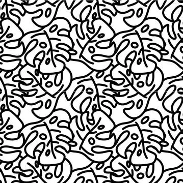 Seamless pattern of summer leaves Stock Illustration