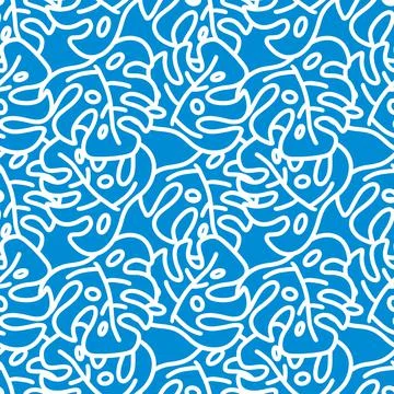 Seamless pattern of summer leaves Stock Illustration