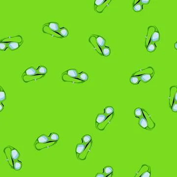 Seamless pattern summer pool goggles cartoon vector Stock Illustration