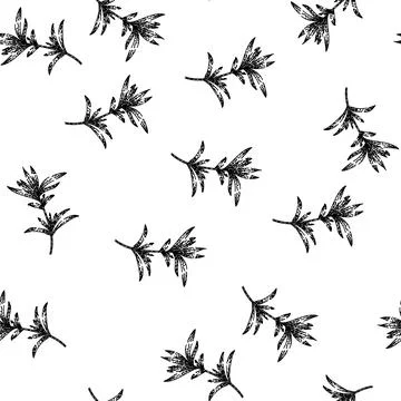 Seamless pattern summer savory sketch hand drawn Stock Illustration