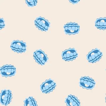 Seamless pattern summer shell pearl cartoon vector イラスト素材