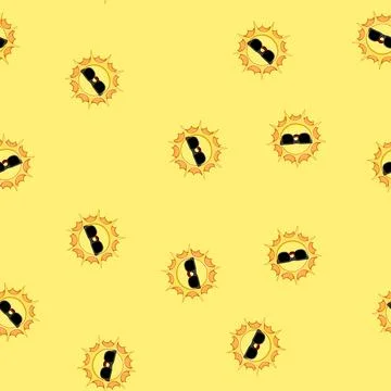 Seamless pattern summer sun character cartoon vector Illustrazione stock