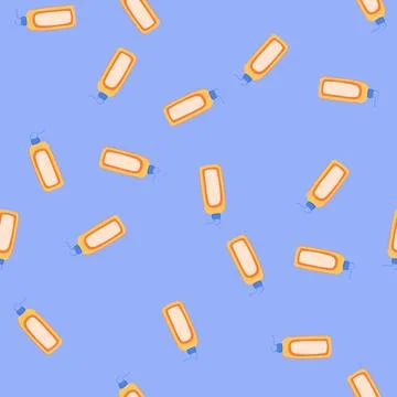 Seamless pattern summer sun cream cartoon vector Stockillustratie