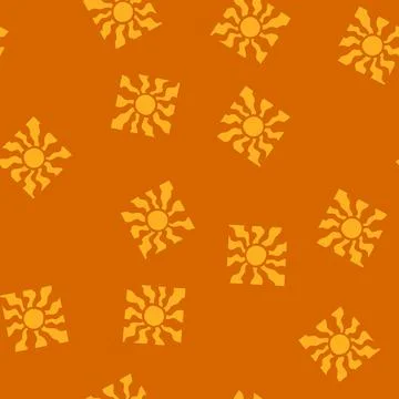 Seamless pattern summer sun groovy cartoon vector Stock Illustration