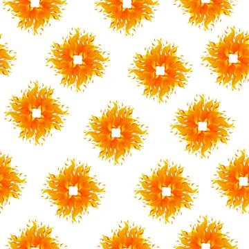Seamless Pattern with Summer Sun Shapes. Vector Illustration on a white backg Illustrazione stock