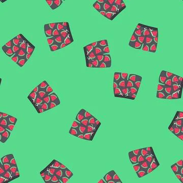 Seamless pattern summer swimsuit men cartoon vector Stockillustratie
