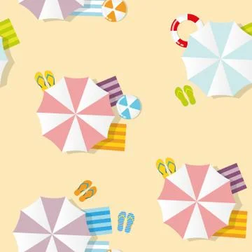 Seamless pattern summer vacation on the beach Stockillustratie