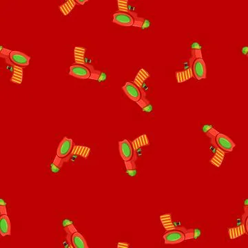 Seamless pattern summer water gun toy cartoon vector Stock Illustration