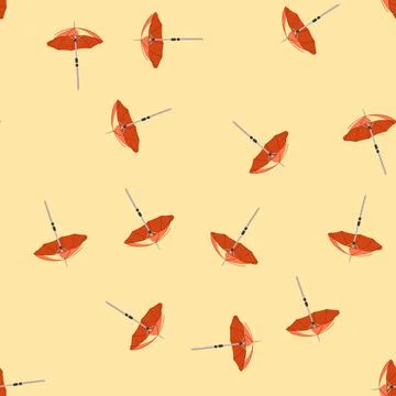 Seamless pattern sun beach umbrella cartoon vector Stock Illustration
