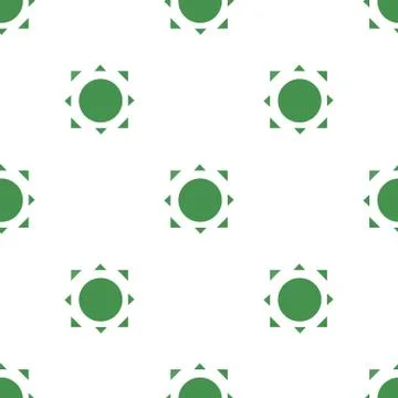 Seamless pattern with sun icon. Green ecological sign. Protect planet. Vector Stock Illustration