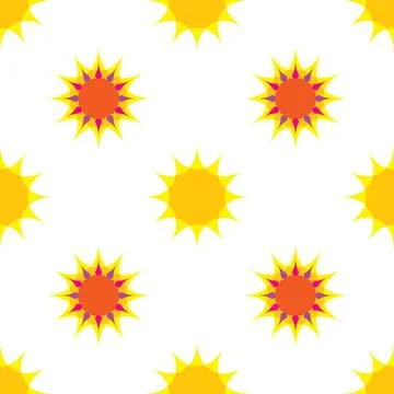 Seamless pattern with sun Stock Illustration