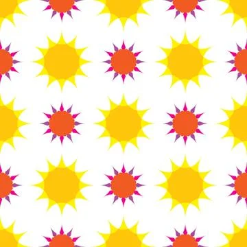 Seamless pattern with sun Stock Illustration