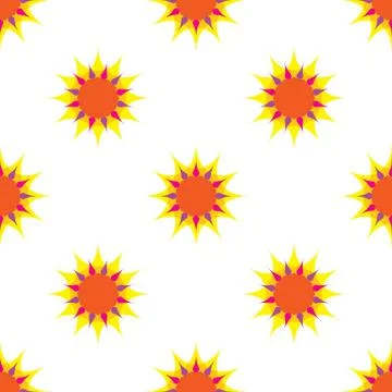 Seamless pattern with sun Stock Illustration