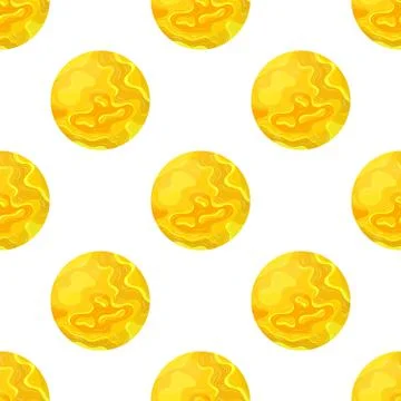 Seamless pattern with sun star planet on white background. Solar system. Cart Illustrazione stock