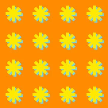Seamless pattern sun stars on orange background Illustrazione stock
