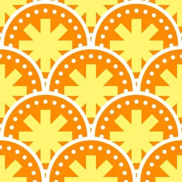 Seamless pattern sun stars on orange background 库存插图