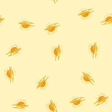 Seamless pattern sun sunset cartoon vector 库存插图