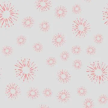 Seamless pattern with sunburst, vector sketchy illustration isolated, hand dr Stock Illustration