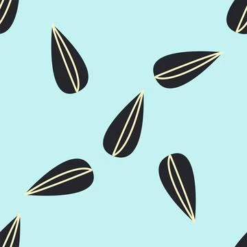Seamless pattern with sunflower black seeds Illustrazione stock
