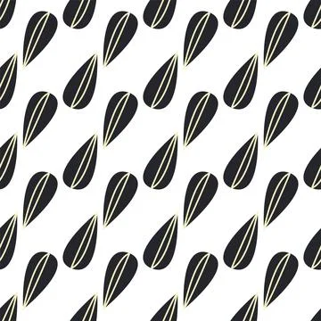 Seamless pattern with sunflower black seeds Illustrazione stock