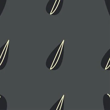 Seamless pattern with sunflower black seeds Stock Illustration