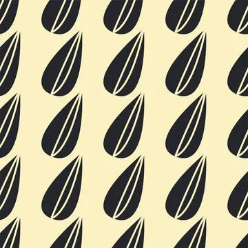 Seamless pattern with sunflower black seeds Stock Illustration