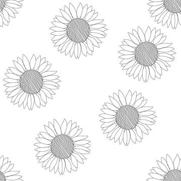 Seamless pattern with sunflower Stock Illustration