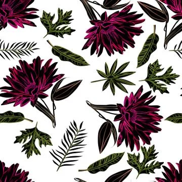 Seamless pattern sunflower with leaves design Stock-Illustration