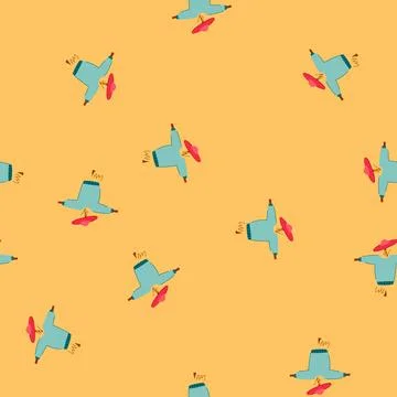 Seamless pattern sunflower scarecrow cartoon vector Illustrazione stock