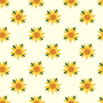 Seamless pattern with sunflower. Spring and summer floral background. Stock Illustration