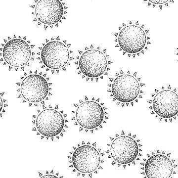 Seamless pattern sunlight sun sketch hand drawn Stock Illustration
