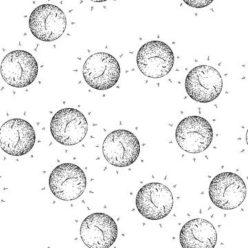 Seamless pattern sunrise sun sketch hand drawn Stock Illustration