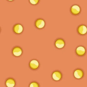 Seamless pattern sunshine sun cartoon vector Stock Illustration