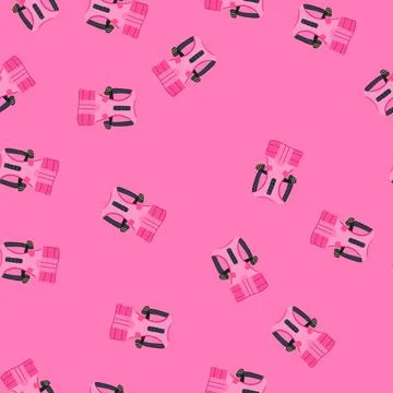 Seamless pattern support back posture corrector cartoon vector イラスト素材