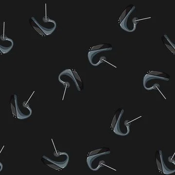 Seamless pattern support headset audio cartoon vector Stock Illustration