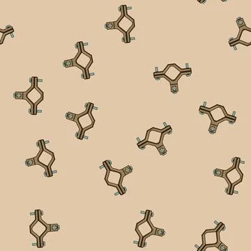 Seamless pattern support pipe clamp cartoon vector Stock Illustration