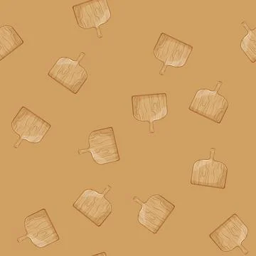 Seamless pattern surface wooden pizza board cartoon vector Illustrazione stock
