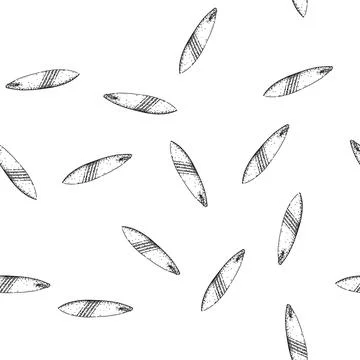 Seamless pattern surfing surfboard sketch hand drawn Stock Illustration