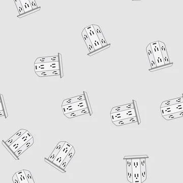 Seamless pattern surge power strip smart cartoon vector イラスト素材