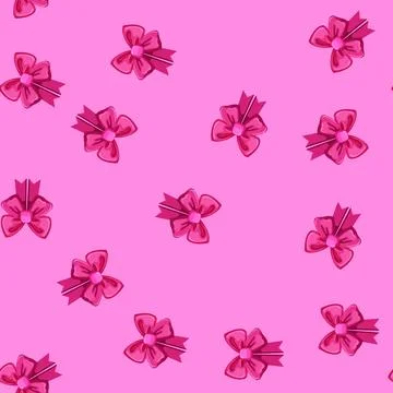 Seamless pattern surprise bow ribbon cartoon vector Stock Illustration