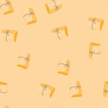 Seamless pattern surprise gift box cartoon vector イラスト素材