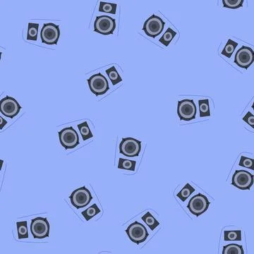 Seamless pattern surround speaker music cartoon vector Stock Illustration