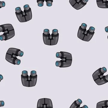 Seamless pattern surveillance binoculars cartoon vector Stock Illustration