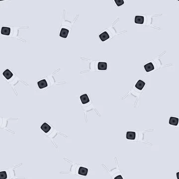 Seamless pattern surveillance ip camera cartoon vector Stock Illustration